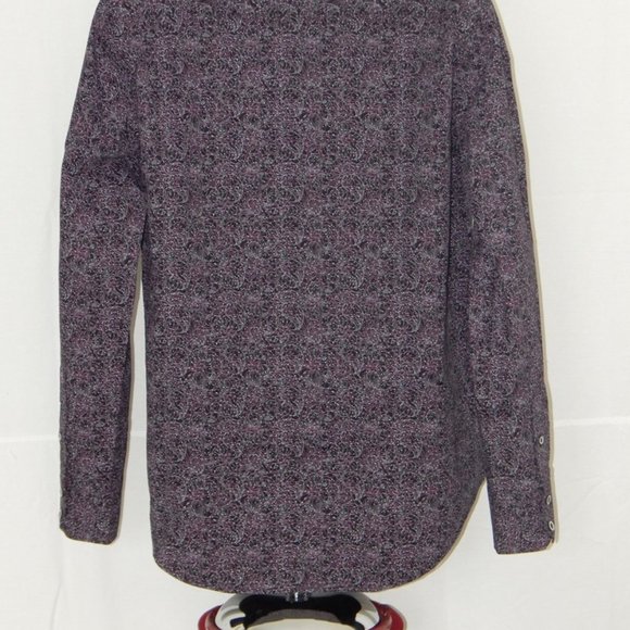 Robert Graham BRIGGS Men’s Button Front Long Sleeve Shirt Purple Black Large NWT - Picture 3 of 8